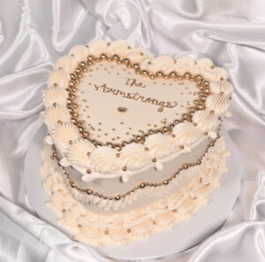 A beautiful white vintage cake